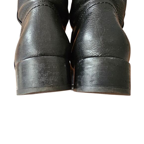 Chanel CC Knee High Tall Riding Boot Size 40 US 9 9.5 Black Pebble Leather - Picture 14 of 15